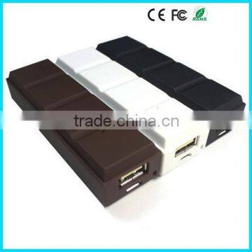 Rectangle chocolate 2600mAh power bank emergence charger for smart phone