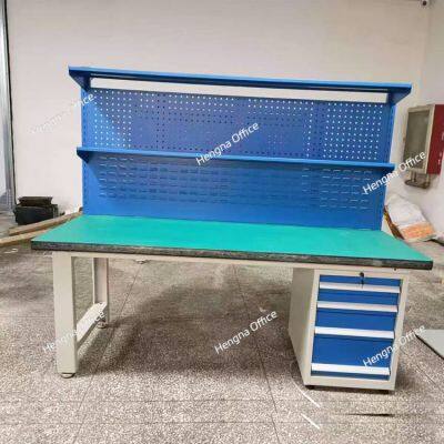 Hengna Industrial Production Work Table|Heavy Duty Solid Wood Workbench for Workshop