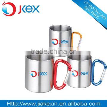 2016 Stainless steel travel coffee mug with printing, beautiful handle