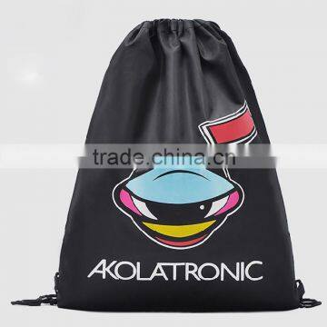 Promotional Customized LOGO Polyester Drawstring Gym Beach Travel Bag