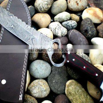 custom handmade damascus hunting knife