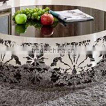 Stainless steel round tea table hollow out design