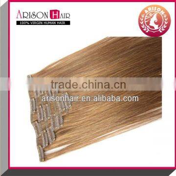 popular color and style in human hair clip in hair extension