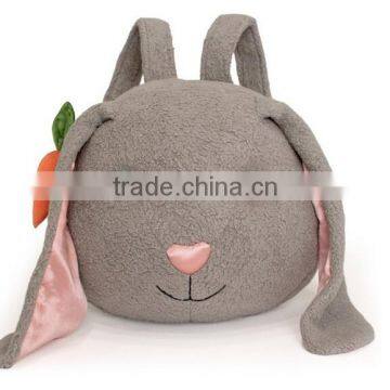 12"*12" Animal Bunny Backpack made by 100% Cotton/Plush Animated Animal Rabbit Backpack/Lovely Plush Animal Toy Backpack