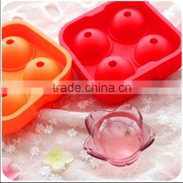 4 Cavities silicone ice ball maker , silicone ice ball mold for Whiskey