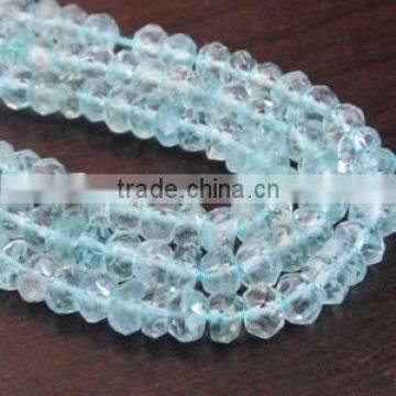 Aquamarine Rondelles Faceted