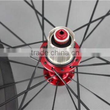 Full Carbon Fiber Road Bike Wheelset Red R13 Hubs Carbon Bike Wheels W56T