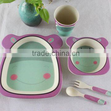 bamboo fiber biodegradable and eco friendly children dinner set, kids dinner set