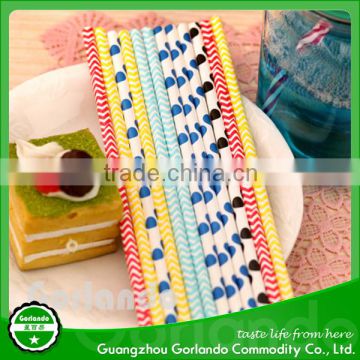 Hot Drinks Colored drinking Dot Striped printed paper straws