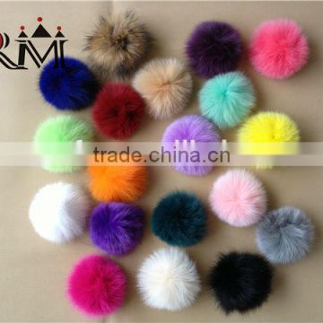 Dyed Color Fox Fur Pom Pom