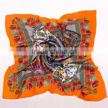 110*110cm Women's Digital Printed Crepe Satin Large Square Silk Scarf ,fashionable Hijab Scarf Supplier's Choice photo-2