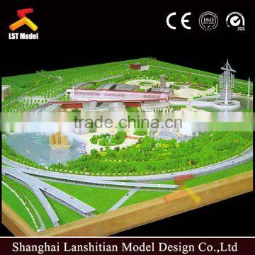 master plan models with wood base landscape for building