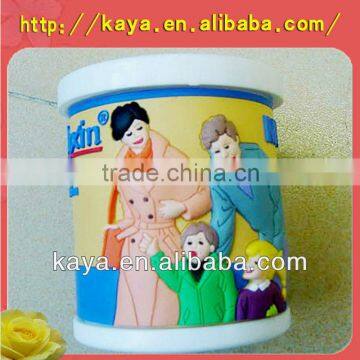 DIY PVC mug cup, soft pvc mug, 3d embossed logo cup