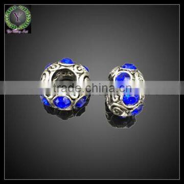 Wholesale blue crystal ring pattern jewelry bead