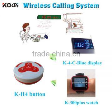 wireless ticket number systems with waiter smart watches for bar counter