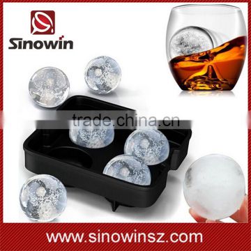 Premium Black Flexible Silicone Round Ice Cube Tray