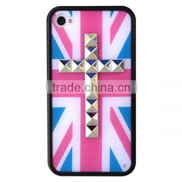 Gummy British Flag Silver Cross Phone Case,Silicone Phone Case