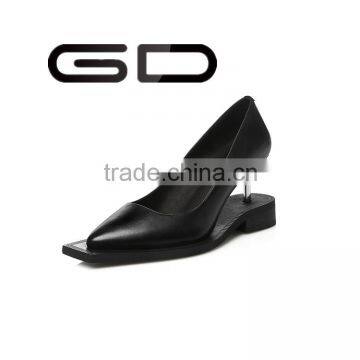 Novel women heel shoes, new fashion genuine leather upper closed toe high heel shoes