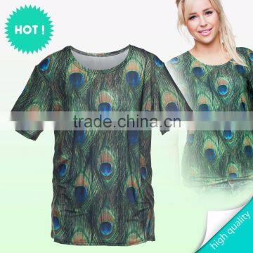 Factory direct wholesale chinese supplier ready stock custom peacock t-shirt printing machine prices for women fashion wear