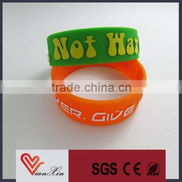 wholesale embossed ink filled silicone wristband in China