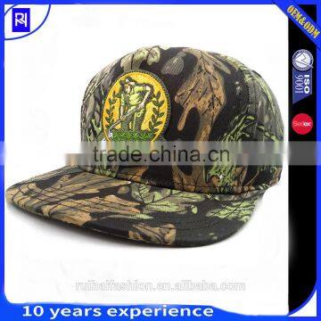 High Quality Custom Embroidered Cotton Camo 6 Panel Baseball Cap 6 Panel Flat Camo Snapbck Hats photo-2