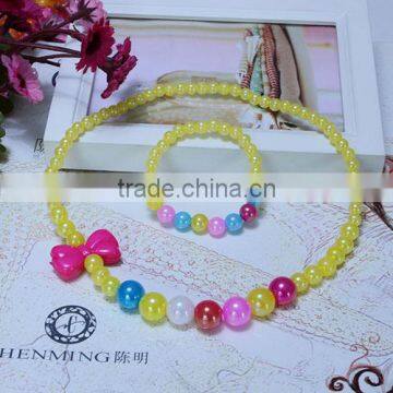 2014 new design yellow color freshwater pearl necklace