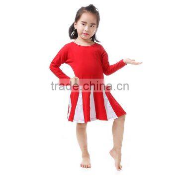 wholesale 2016 Fashion Red One Piece Flower Girls Party Princess Dresses Long Sleeve Girls Clothes Kids Dresses for Girls Costum