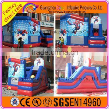 Cheap SpiderMan Inflatable Bouncer, Inflatable Bouncy Castle With Slide