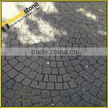 3cm thick g684 black patio granite round cobble paver stone