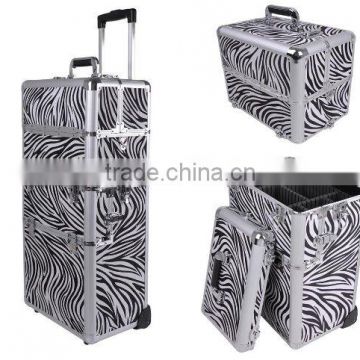 Aluminum Rolling Cosmetic Makeup Artist Train Case