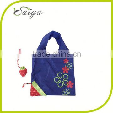 Strawberry Printed polyester folding shopping bags