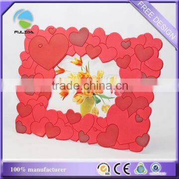 many red heart love souvenir soft pvc rubber wedding decorative table photo frame