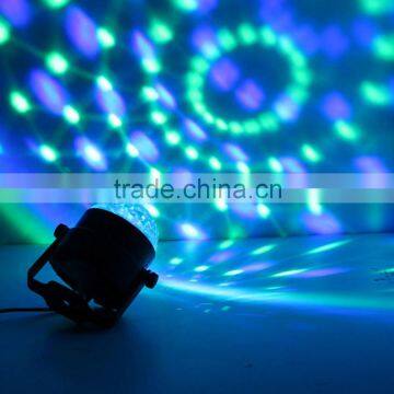 Auto Sound Activated 3W RGB LED Crystal Magic Rotating Ball Effect LED Stage Light for KTV mas Party Wedding Show Club Disco DJ