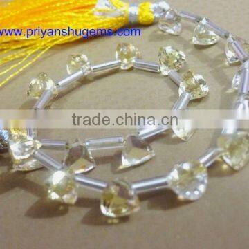 Citrine Side Drilled Faceted Trillion