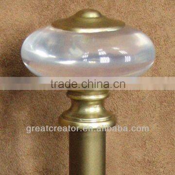 Kids Decorative Elegant Clear Oval Ball Finial & Curtain Rod/Pole; Curtain Hardware; Curtain Accessory; Window Drapery Hardware