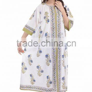 Stylish Women Cotton Long Dress Indian Bhopali Women Long Hippie Loose Dress Sexy Wear Girls Kimono Style Dress