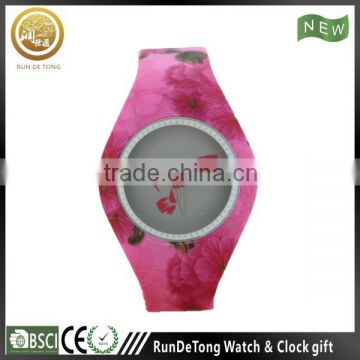 Alibaba hot selling silicone set japan movt ladies watch