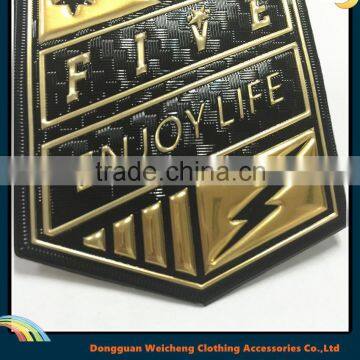 Custom 3d Logo Embossed Plating Lead Free Acrylic Branding Iron on Patch photo-3