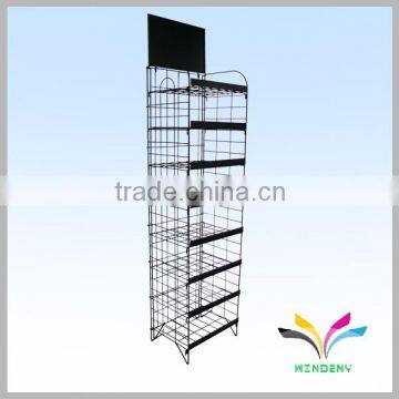 Mutli-tier Metal Grocery Store Display Supermarket Display Shelf with headsign