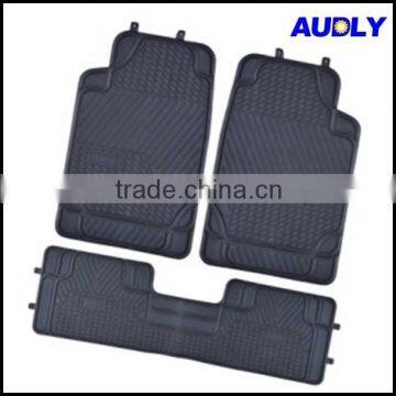 CM2015 Car Mats 3pc Floor PVC Liners Set Front and Rear All Weather Universal Protector Odorless