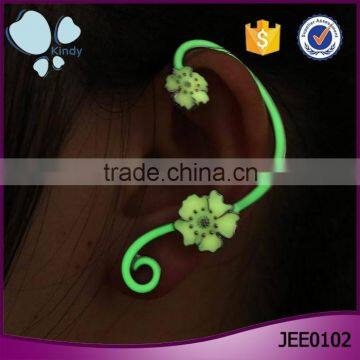 Trending plant design jewelry vine shaped earring with flower ear cuff