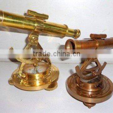 Brass Alidade Telescope In Polished & Antique Finish