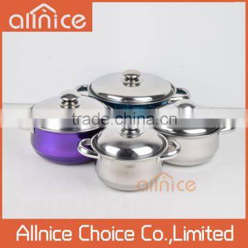 8 pcs cookware set colorful stainless steel cooking pot