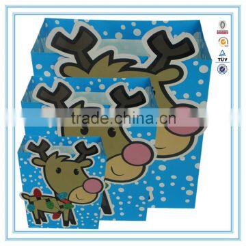 2015 Custom printed deer christmas paper bag gift paper bag