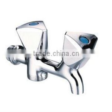 NEW HANDLE Chrom-plated double handle hose bibcock