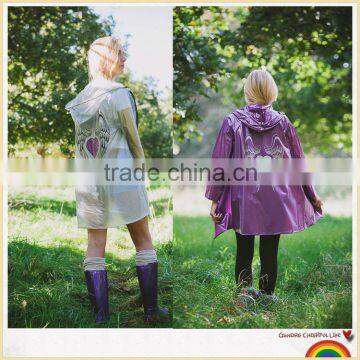 Festival heart and wings design raincoats