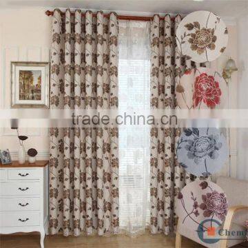 Colorful Flower Printed Blackout Softextile Curtain Fabric