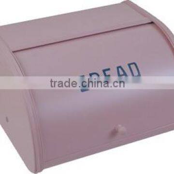 Best Price for Stainless Steel Metal Pink Top Bread Box/bread Bin Set