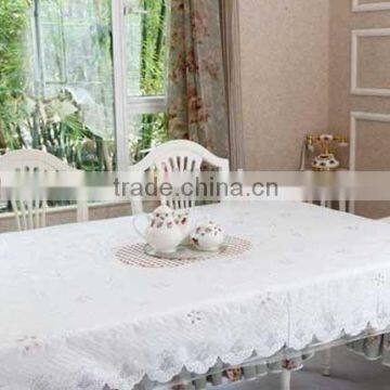 PVC lace tablecloths wholesale vinyl white lace tablecloth