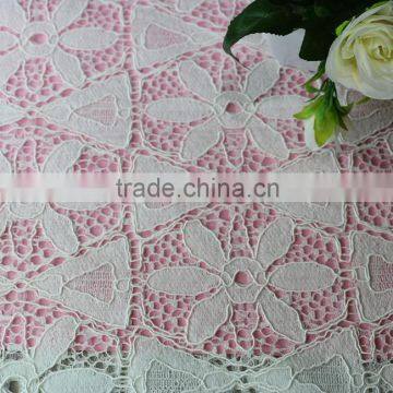 Fancy floral cotton nylon blend cord lace embroidered lace for bridal lace trimming